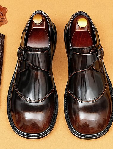 scarpe classiche da uomo in pelle marrone con chiusura a lacci, perfette per eventi serali formali, serate di gala e cene