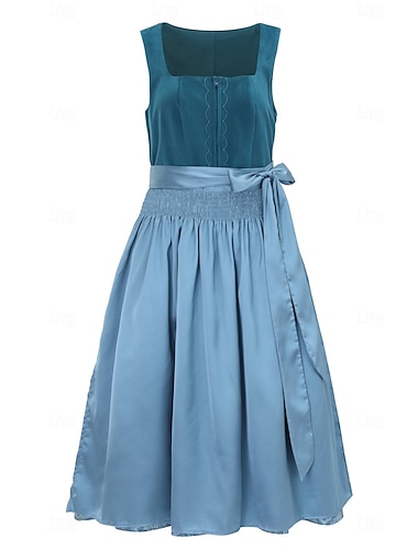  Carnaval Oktoberfest Robe Dirndl Robes traditionnelles Oktoberfest / Bière Bavarois Oktoberfest Prairies Femmes Tissu de style traditionnel Robe Tablier