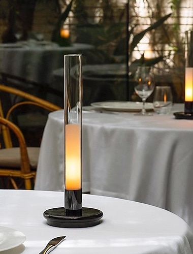  Lampada da tavolo a LED, luce soffusa, senza stroboscopio, luce ambientale ricaricabile, comandi touch, illuminazione multi-tono, batteria ad alta capacità da 1800 mAh, luce notturna a LED per cena,