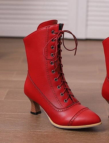  Rococó Victoriano Renacimiento Zapatos Botas Mujer Real Mascarada Uso Diario Adulto Zapatos Invierno