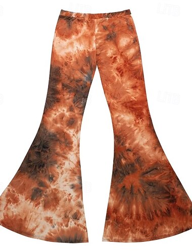  Retro Vintage Boho 1970s Bell Bottoms Pants Flare Leggings Disco Tie Dye High Waist Psychedelic Women's Halloween Carnival Vacation Music Festival Festival Adults' Pants