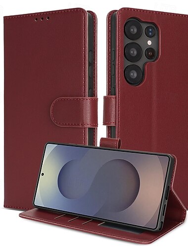  telefon Ügy Kompatibilitás Samsung Galaxy S25 S25 él S24 S23 Ultra Plus S22 Plus Ultra A55 5G A35 5G A25 A15 A14 Pénztárca kártya tok Állvánnyal csuklópánttal Kártyahely TPU PC PU bőr