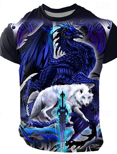 ruth thompson férfi farkasos póló rövid ujjú póló 3D nyomtatott kerek nyakú ing eltúlzott designer party utcai lezser lila nyári tavaszi minden évszakos ruházat s m l xl xxl xxxl 4xl