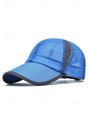  Atmungsaktive Mesh-Sport-Baseballkappe für Herren – leichte, schnelltrocknende Outdoor-Laufmütze mit Reflektorstreifen zum Wandern, Joggen, Angeln und für Sommerreisen