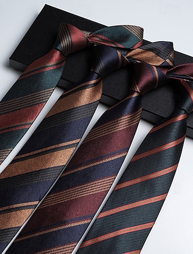  Herren Krawatten Mode Geschäftlich Jacquard Streifen Hochzeitsfeier Alltagskleidung
