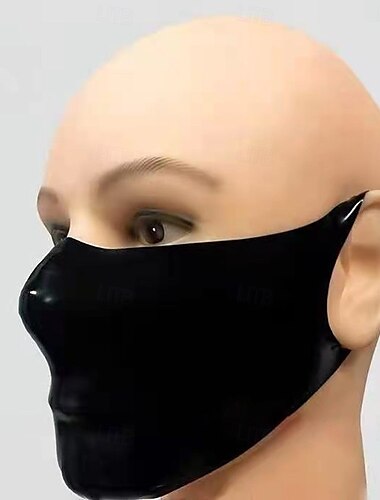  Masker Rubberen gezichtsbedekking Half gezichtsmasker Glanzende afwerking Voor heren Dames Glanzend Leerfetisj Natte look Effen Kleur Kostuum voor Prestatie Nachtclub Prideparade Halloween Carnaval