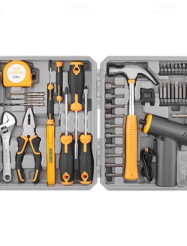  set boormachinegereedschap, snoerloze boormachine gereedschapskist, elektrische boormachine voor thuis handreparaties sets elektrisch gereedschap boorkoffer