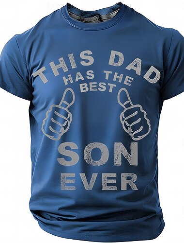  Men's Funny Slang Father T Shirt Short Sleeve T shirt 3D Print Crew Neck Shirt Fashion Daily Basic Street Casual Daily Black Red Blue Summer Spring All Seasons Clothing Apparel S M L XL XXL XXXL