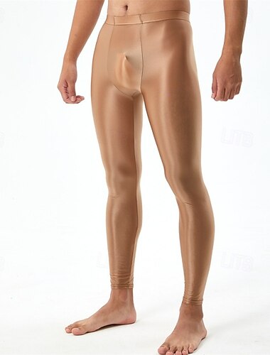  Hose Leggings Glänzendes Finish Herren Shinny Lederfetisch Nasser Look Einfarbig Kostüm für Nachtclub Pride Parade Pride-Monat Halloween Karneval Erwachsene