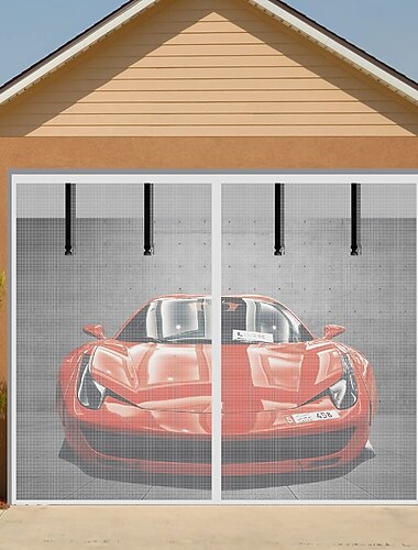  Porta Schermata Garage Magnetica Porta Schermata Garage Chiusura Magnetica Fibra di Vetro Porta Schermata Garage per Auto Abbassata per Patio Veranda Finestra per Tenere Fuori gli Insetti