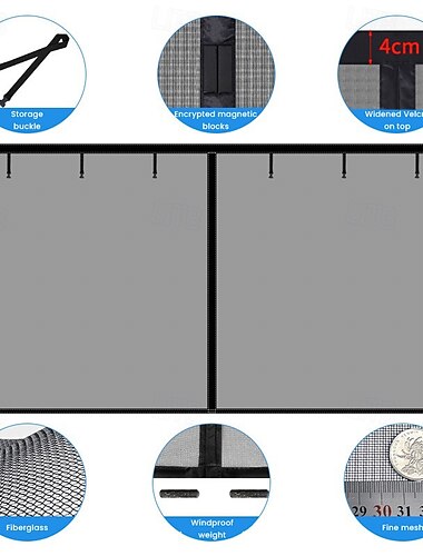  Autotallin näytön ovi magneettinen autotalon näytön magneettisella suljennalla lasikuituinen autotallin näytön ovi alasveto patioon verannalle ikkunaan pitää hyönteiset ulkona