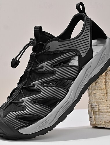  Herrensandalen – weiße Abenteuersandalen mit Mesh-Design und flexibler Passform für Wanderungen, Strandausflüge und Sommersport