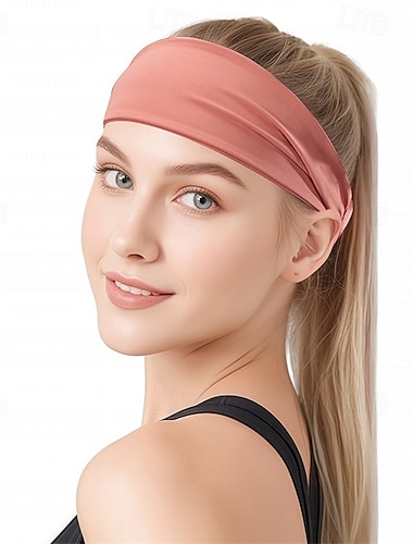  Diadema deportiva Hombre Mujer Para la Cabeza Color sólido Clásico Moda Secado rápido Dispersor de humedad Eslático para Tenis Béisbal Corriendo Verano Negro Rosa Azul