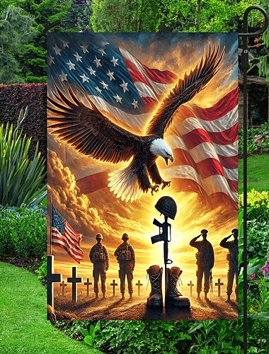  4. Juli Unabhängigkeitstag Gartenflagge 12 x 18 Zoll Gartenflaggen kleine Adlers Gartenflaggen für draußen Outdoor-Flaggen Urlaubs-Gartenflaggen für alle Jahreszeiten
