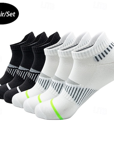  Hombre 6 pares Paquetes múltiples Calcetín Calcetines para correr Calcetines informales Negro Blanco Color A Rayas Vacaciones Deporte Diario Básico Medio Primavera Otoño Moda Casual