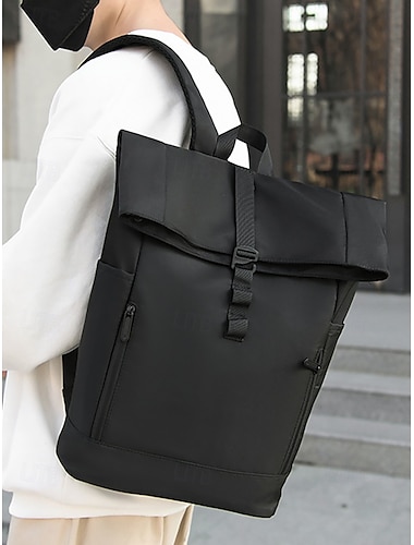  Wasserdichter Rolltop-Rucksack für Herren mit mehreren Taschen und großem Fassungsvermögen – Laptoptasche im minimalistischen Stil für Arbeit, Reisen oder Uni