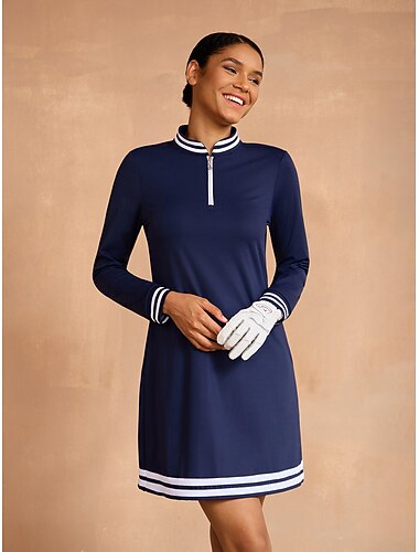 Naisten golf mekko Laivaston sininen Pitkähihainen Hameet Naisten Golfasut Vaatteet Asut Vaatteet