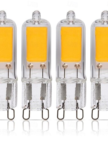  Bombilla LED COB G9 con base bipin, 220 V, 2 W, regulable, T4, de 20 W a 25 W, de repuesto, halógena, blanca cálida, para lámparas colgantes, lámparas de techo, lámparas de escritorio y apliques de