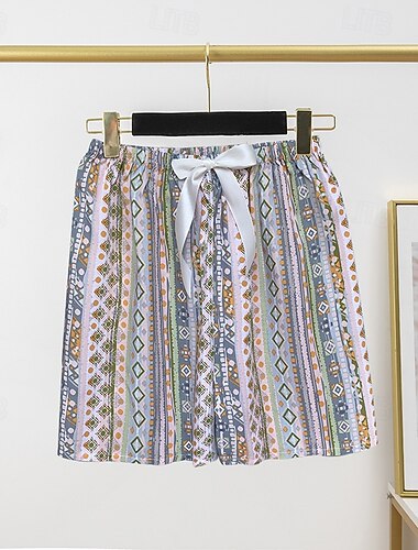  Femmes Shorts Slacks Streetwear Boho Court Naturel Fleur Impression Confortable Rue Sortir Rose Vert Été Coupe régulière