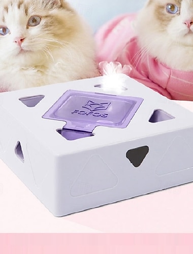 Jouet à Plumes Jouet interactif Souris et animal jouet Jouet à l'herbe à chat avec Amovible Durable Chargeur USB Exercice pour animaux Libération de la pression pour Chat Chaton Intérieur Extérieur