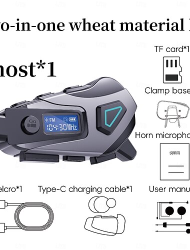  K10 Helm-Bluetooth-Headset mit DVR-Aufzeichnung, FM-Radio, Sprachassistent, CVC-Rauschunterdrückung, IPX8-Wasserdichtigkeit, 40-Stunden-Akku, HiFi-Audio für Motorradfahrten