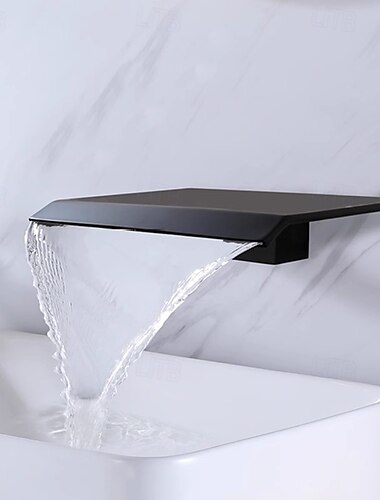  Waschbeckenarmatur - Wasserfall Chrom / Galvanisiert / Lackierte Oberflächen Wandinstallation WandmontageBath Taps