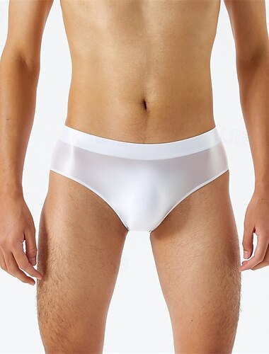  Unterwäsche Unterhosen Glänzendes Finish Herren Shinny Lederfetisch Nasser Look Einfarbig Kostüm für Nachtclub Pride Parade Pride-Monat Halloween Karneval Erwachsene