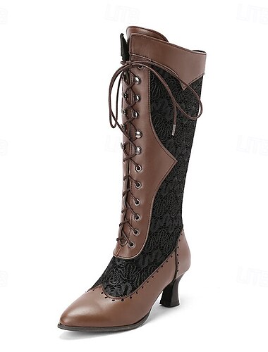  Rokoko Barock Viktorianisch Schuhe Kniehohe Stiefel Stöckelschuh Damen königlich Halloween Karneval Maskerade Leistung Party & Abend Karneval von Venedig Erwachsene Schuhe