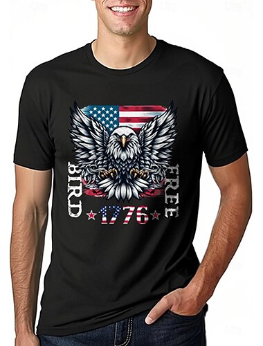  Independence Day 4 juli Amerikaanse Vlag T-Shirt Manga Back To School Amerikaanse Vlag Grafisch Voor Voor heren Volwassenen Maskerade 4 juli Heet stempelen Festival