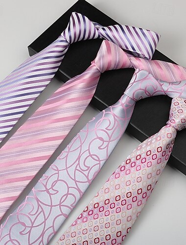  Per uomo Cravatte Moda Affari Jacquard A righe Geometrico Ricevimento di matrimonio Abbigliamento quotidiano