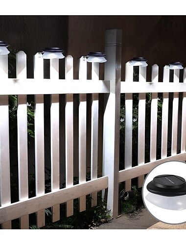  Luces solares para vallas, luces de pared para exteriores, 9 LED, súper brillantes, impermeables, inalámbricas, de seguridad para jardín, pared, patio y terraza.