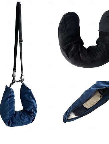  1 ultiem comfortabel reiskussen - zachte pluche vulling U-vormig ontwerp, multifunctioneel, kan worden gevuld met kleding, bagage, kussensloop, compact, draagbaar, perfect voor reizigers en