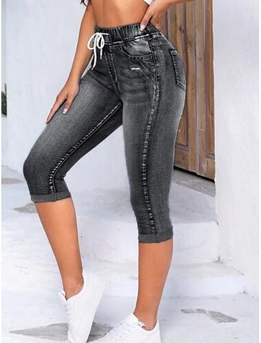  Leggings pour femmes Capri Pantalons Impression 3D Vacances Décontracté Collants Longueur Mi-mollet Haute Taille Couleur Unie Haute Coupe Confort Respirant Sèche Rapidement Extensible Extérieur Rue