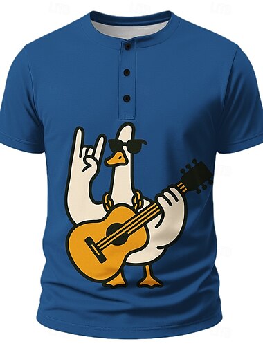  Herren Lustig T Shirt Henley Hemd Kurzarm Designer Retro Vintage Lässig Straße Lässig Täglich Sommer Frühling Ganzjahres Hellgrün Blau Rot Grün Henley-Kragen Henley Henley T-Shirt