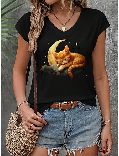  Γυναικεία Καμισόλ Tank Top Γραφική Ζώο Βίντατζ Τροπικό Καθημερινό Αμάνικο Λαιμόκοψη V Κανονικά μπλουζάκια Καθημερινά Στάμπα Μαύρο Καλοκαίρι Άνοιξη
