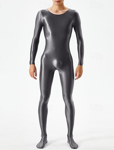  Zentai-Pakken Catsuit Romper Glanzende afwerking Voor heren Glanzend Natte look Effen Kleur Kostuum voor Nachtclub Prideparade Trots maand Halloween Carnaval Volwassenen