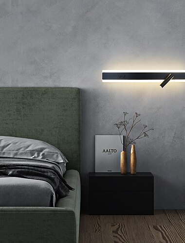  Striscia di lampade da parete a LED con design a luce su e giù, 40/60/80/100/120 cm, moderna lampada da parete a LED per soggiorno, camera da letto, comodino, 10 W, applique da parete per interni in