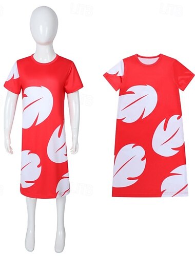  Lilo Cosplay Costume Cosplay Movie Cosplay for Women's Girls' Kid's Adults' Halloween Carnival Party
