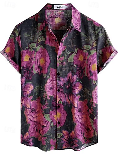  Retrò Vintage Boho Anni '70 Camicia Camicie hawaiane Hippie Floreale Per uomo Halloween Carnevale Festival Musicale Vacanza al Mare Festa a tema retrò Adulti Camicia
