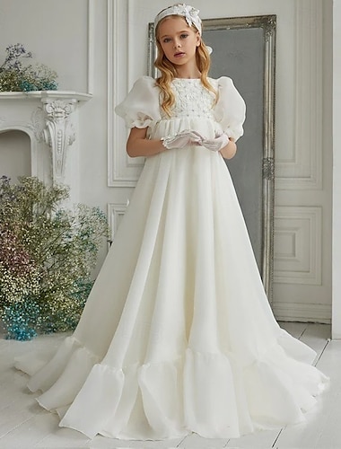  Ballkleid Knielang Blumenmädchenkleid Quinceañera Gefrorene Elsa Mädchen Süßes Ballkleid Tüll mit Gerafft Königlicher Stil Tutu Fit 3-16 Jahre