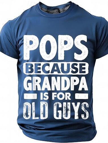  Herren Opa Lustiger Slang T Shirt Kurzarm T-Shirt 3D-Druck Rundhalsausschnitt Hemd Mode Täglich Basic Straße Lässig Täglich Schwarz Rote Blau Sommer Frühling Ganzjahres Bekleidung S M L XL XXL XXXL