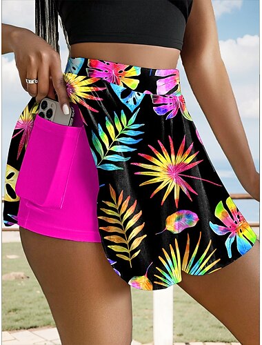  Damen Rock Mode Lässig Mini Hohe Taille Röcke Grafik Frucht Dehnbar Täglich Gelb Blau Rosenrot Sommer Polyester