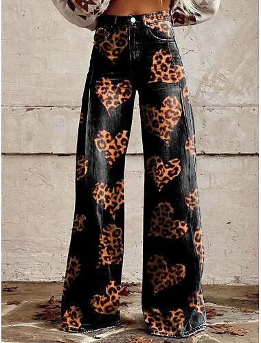  Rétro Vintage Boho Années 1970 Pantalon Pantalon à jambes larges Hippie Disco Taille haute Style faux jean Femmes Halloween Carnaval Festival de Musique Défilé de la Fierté Soirée à thème rétro