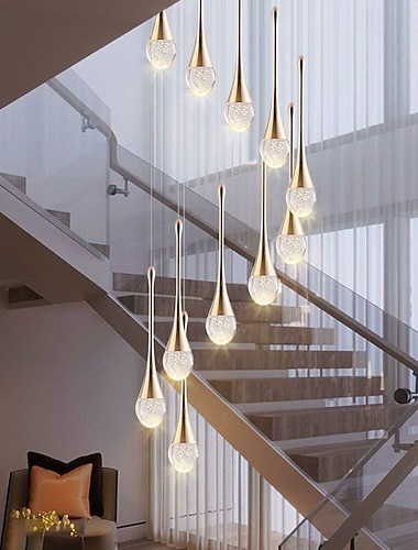  Suspension LED à intensité variable, 3/5/6/8/10/12/16/20 têtes, luminaire moderne en cristal pour îlot de cuisine, éclairage suspendu réglable pour îlot de cuisine, lustre LED noir et or pour salle à