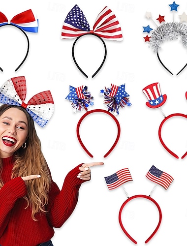 Costume de Carnaval 2026 Bandeau Drapeau des États-Unis Occasionnel Adulte Femmes Mascarade Jour de l'Indépendance / 4 Juillet 4 juillet Occasionnel Festival Se déguiser