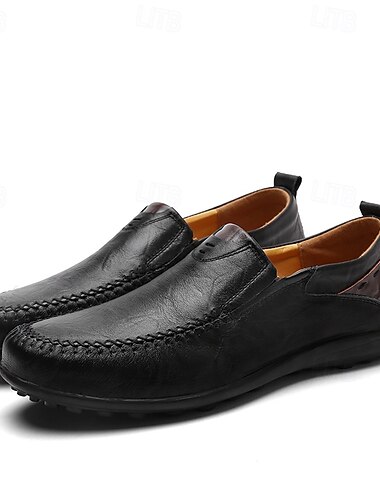  Casual bruine loafers voor heren met een bovenkant van zacht imitatieleer, met de hand gestikte details en een duurzame rubberen zool - perfect voor dagelijks gebruik en buitenactiviteiten