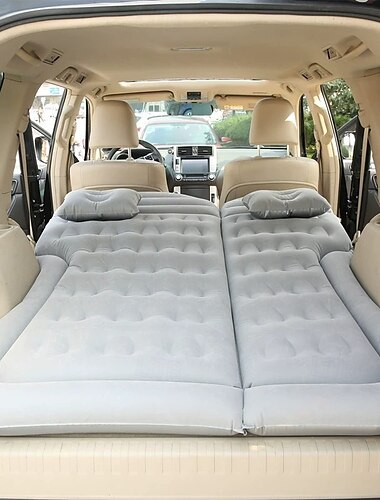  Luftmatratze Campingbett Kissen Kissen Aufblasbare verdickte Auto-Luftbettmatratze mit elektrischer Luftpumpe Tragbare Isomatte für Reisen Camping