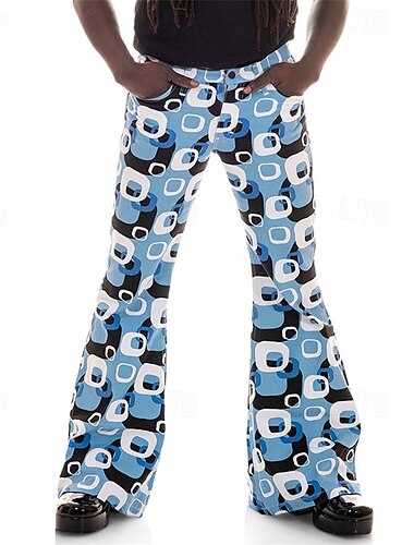  Retro vintage Jaren '70 Groovy Bell Bottom broek Uitlopende broek Schijf Medium taille Psychedelisch Voor heren Halloween Carnaval Vakantie muziekfestival Festival Volwassenen Broeken