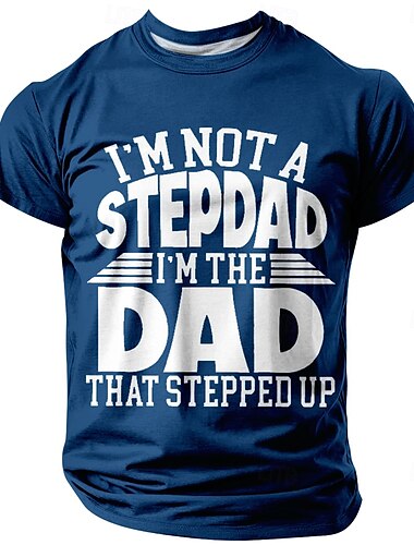  Men's Funny Slang Father T Shirt Short Sleeve T shirt 3D Print Crew Neck Shirt Fashion Daily Basic Street Casual Daily Black Red Blue Summer Spring All Seasons Clothing Apparel S M L XL XXL XXXL
