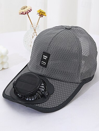  Solarventilator-Mütze, Baseballkappe mit Solarventilator, Golfmütze, USB-Ladeventilator, atmungsaktive Netzmütze mit Ventilator, Unisex, für Sommerreisen